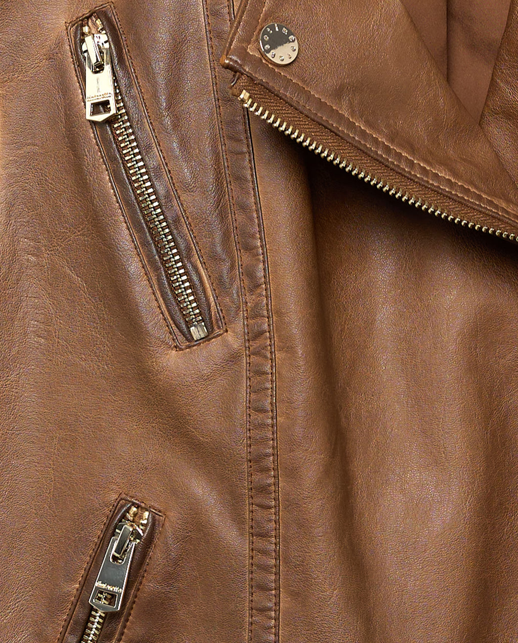 Cazadora Biker Gia Street Camel Piel Vegana