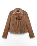 Cazadora Biker Gia Street Camel Piel Vegana
