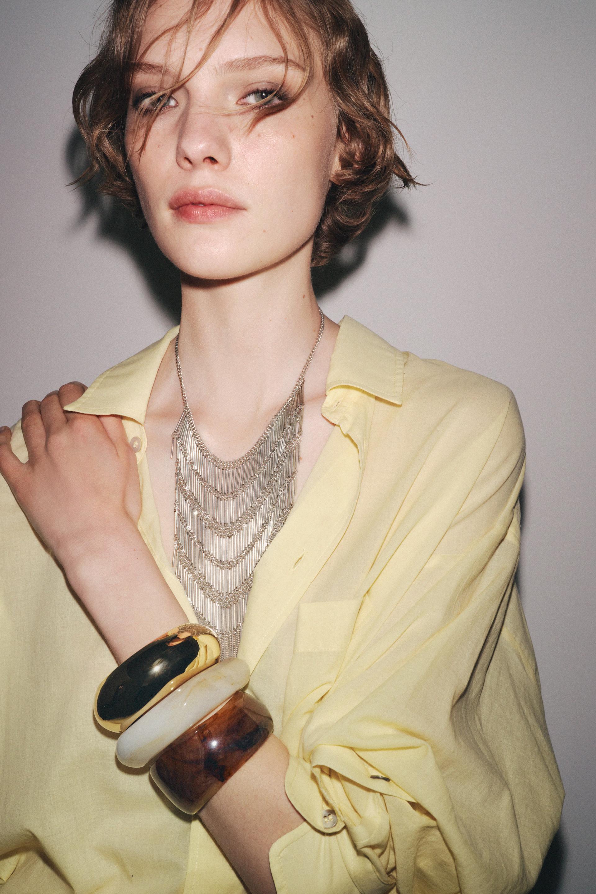 Zara Camisa Oversize ZW Collection - Amarillo Pastel