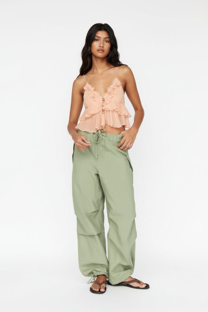 Top Volantes Lazo Mandarina Pull&Bear