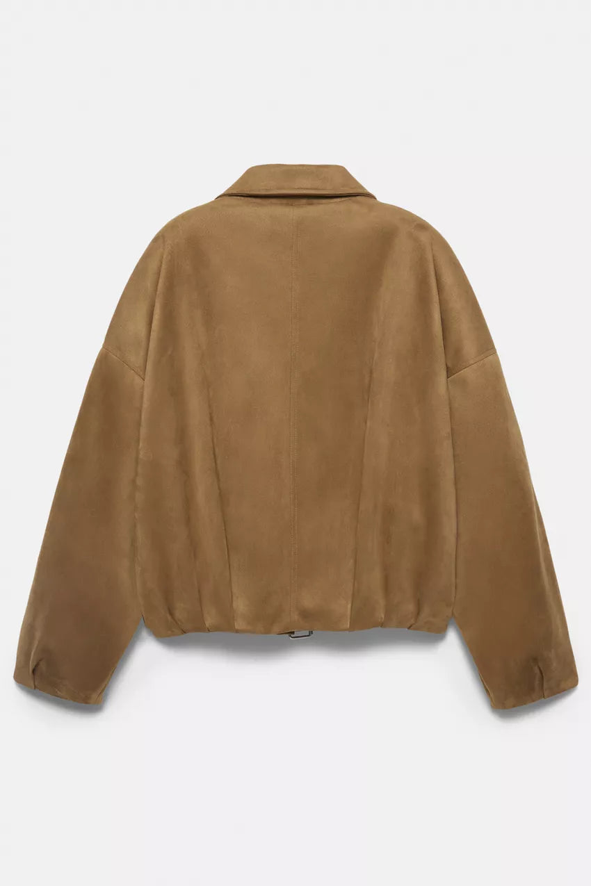 Chaqueta bomber efecto ante color marrón Pull&Bear
