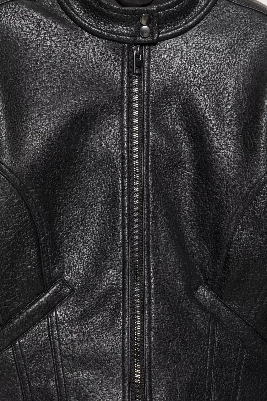Chaqueta biker efecto piel Pull&Bear Negro