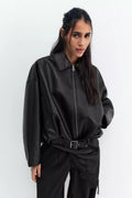 Chaqueta bomber efecto piel color negro Pull&Bear