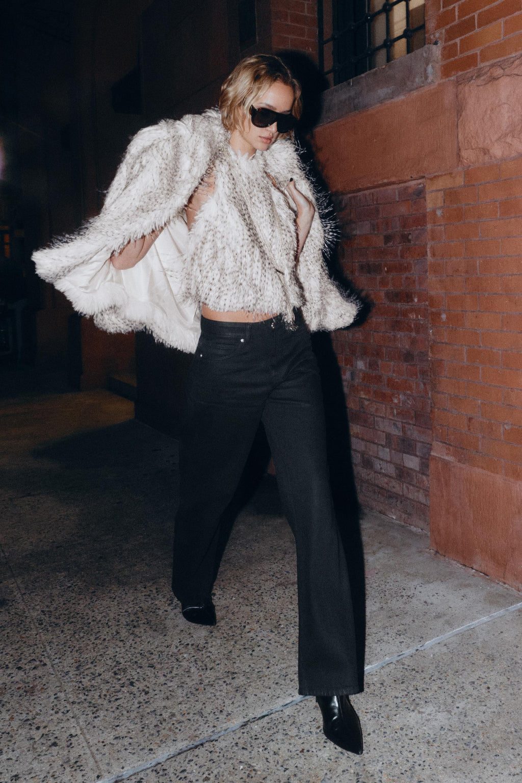 Zara Jeans Z1975 Regular Fit Tiro Alto Coated - Negro