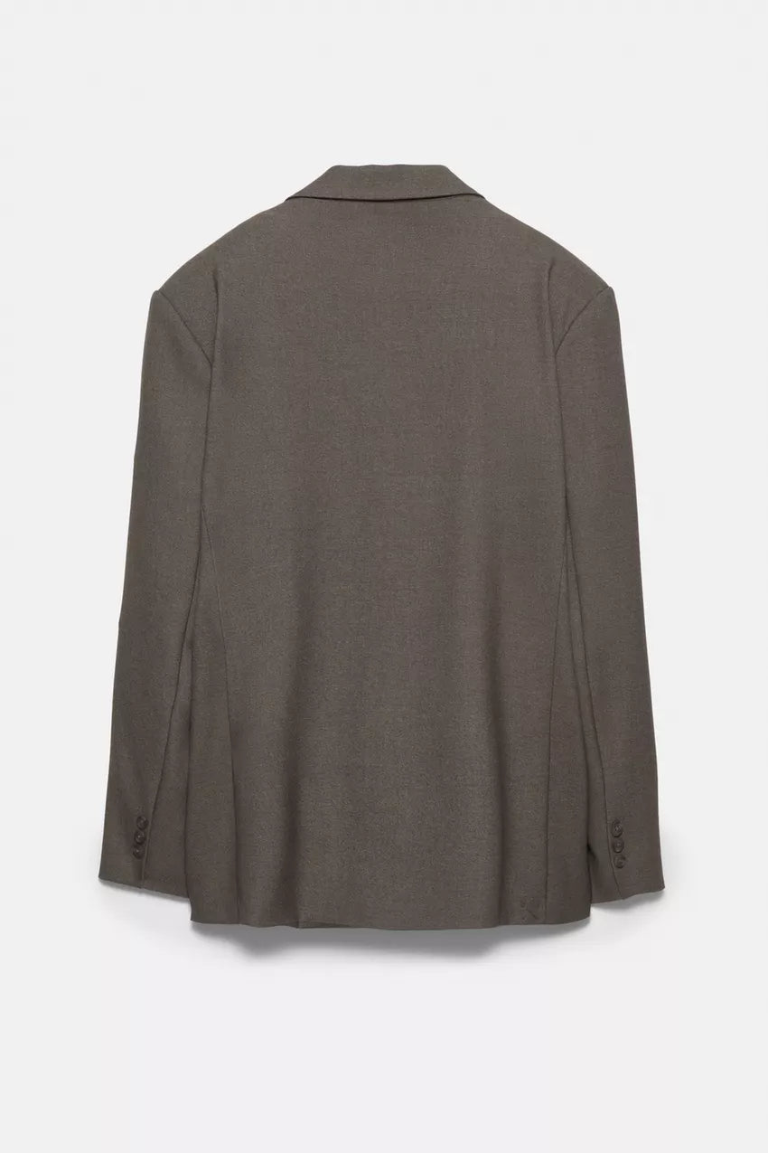 Blazer oversize marrón topo Pull&Bear