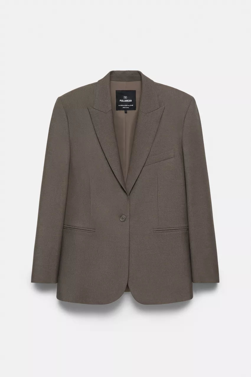 Blazer oversize marrón topo Pull&Bear