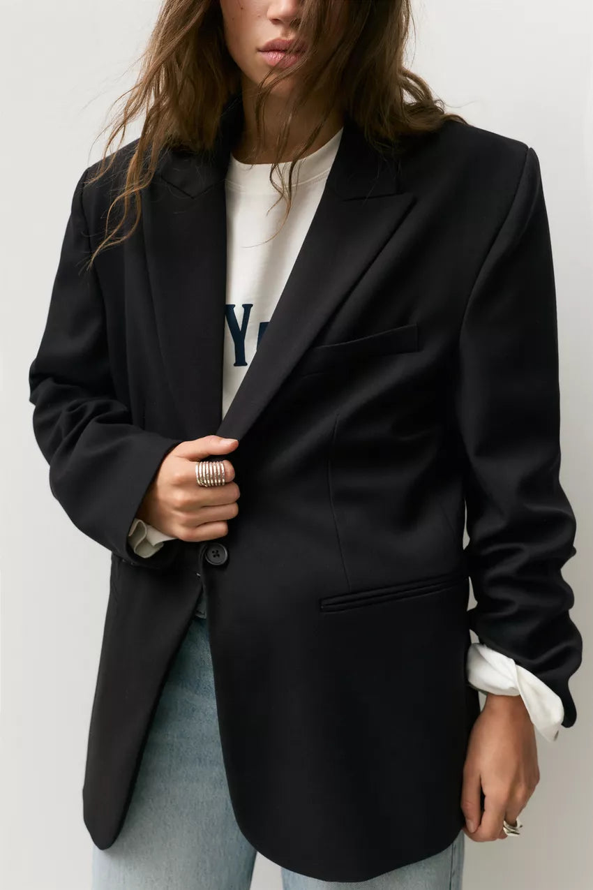 Blazer oversize negro Pull&Bear