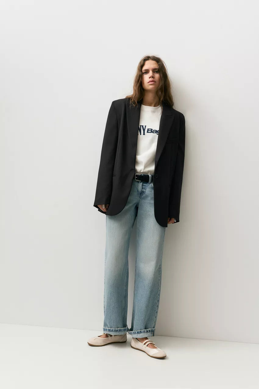 Blazer oversize negro Pull&Bear