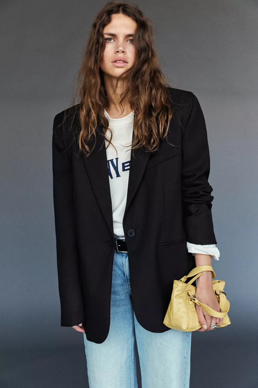 Blazer oversize negro Pull&Bear
