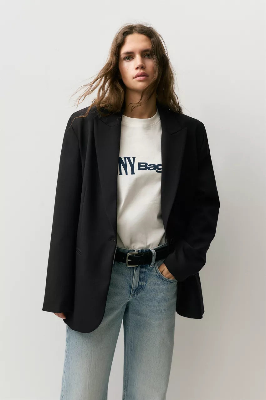 Blazer oversize negro Pull&Bear