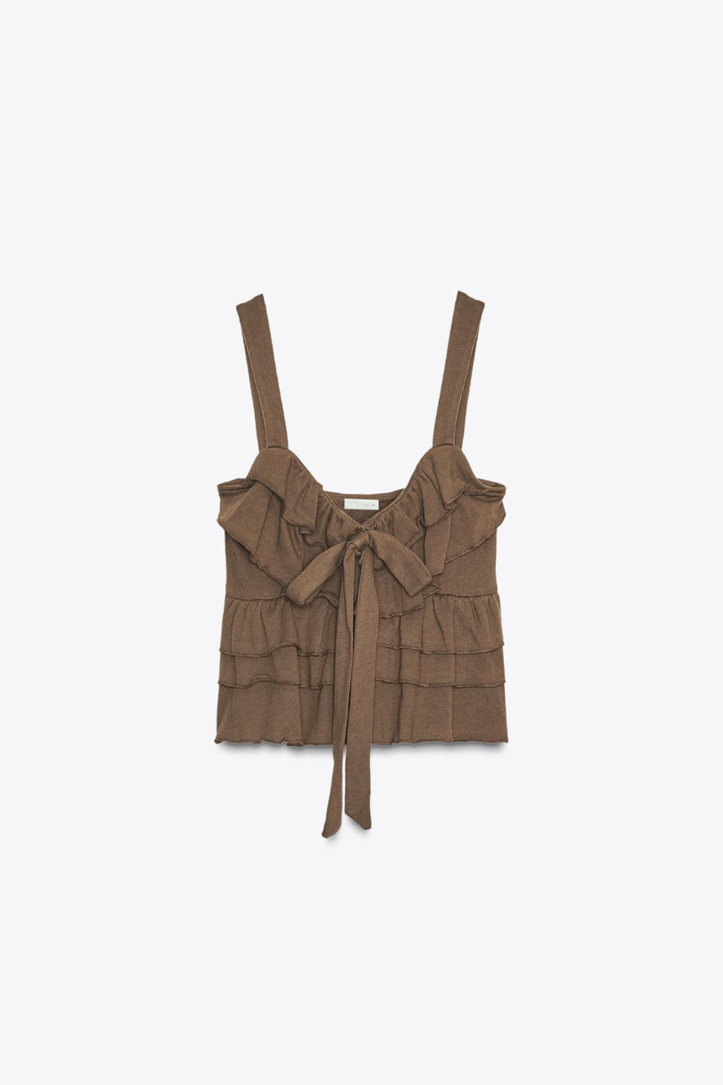 Zara Top Volantes - Marrón