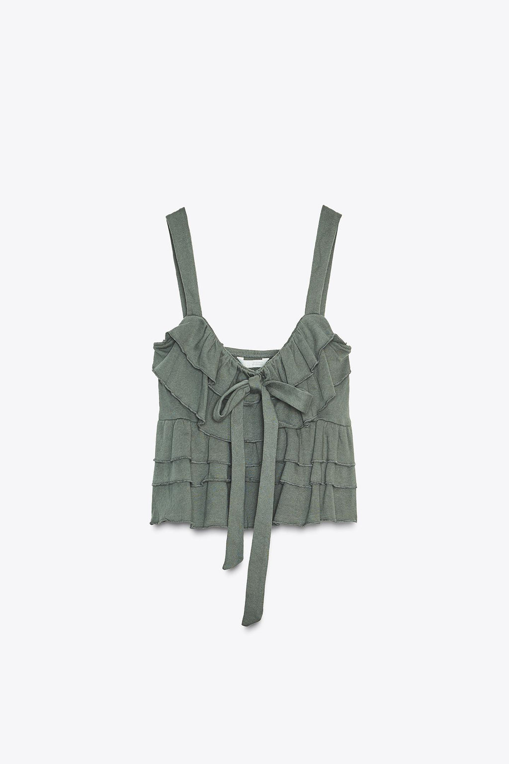Zara Top Volantes - Verde