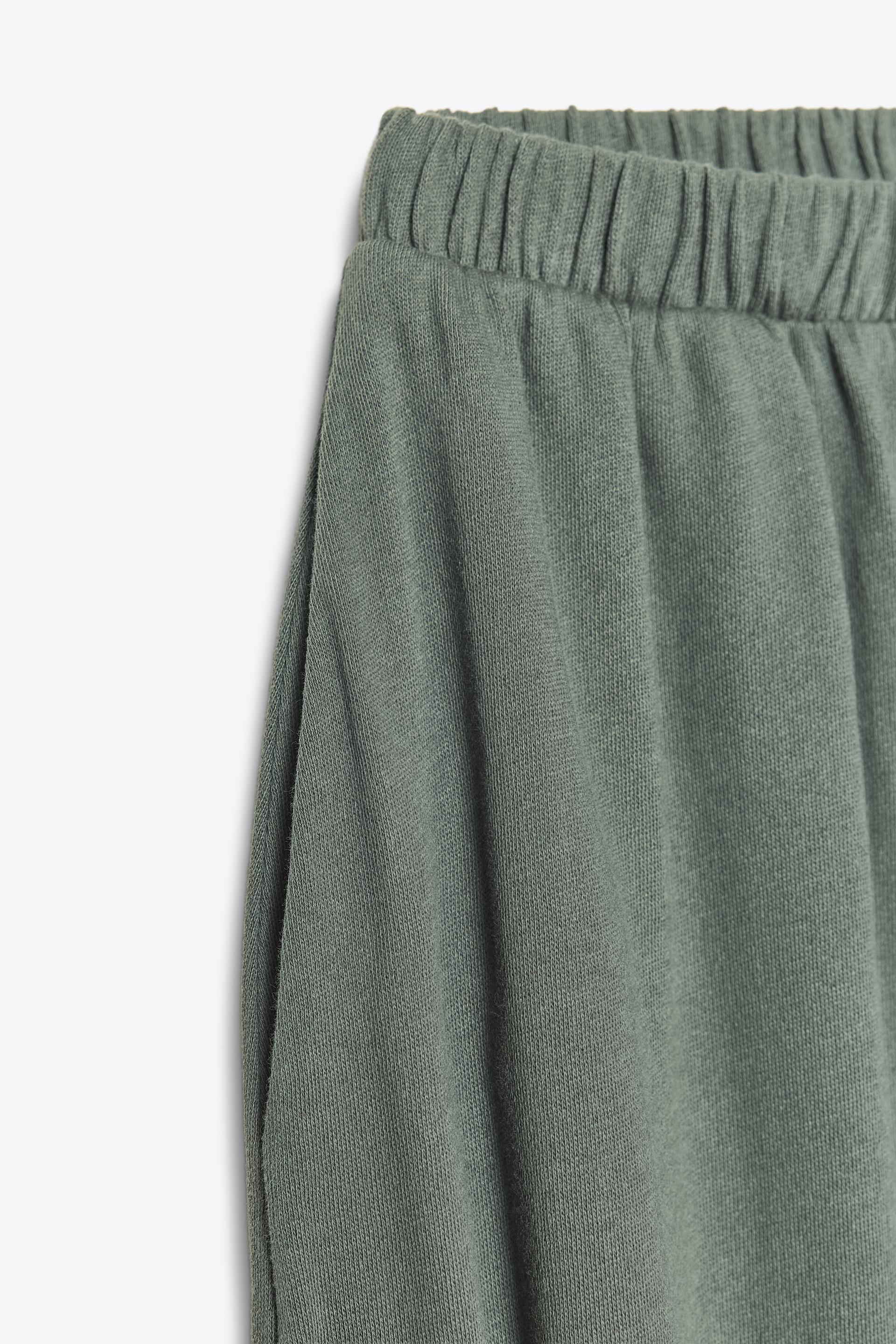 Zara Pantalón Felpa Bombacho - Verde