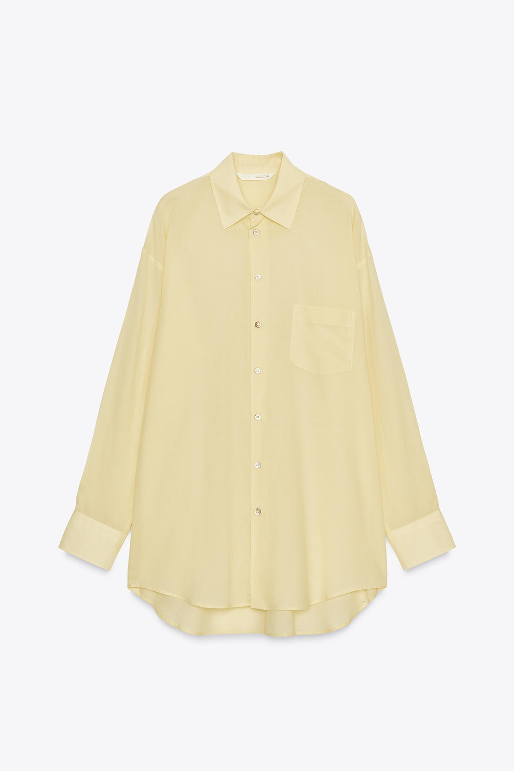 Zara Camisa Oversize ZW Collection - Amarillo Pastel