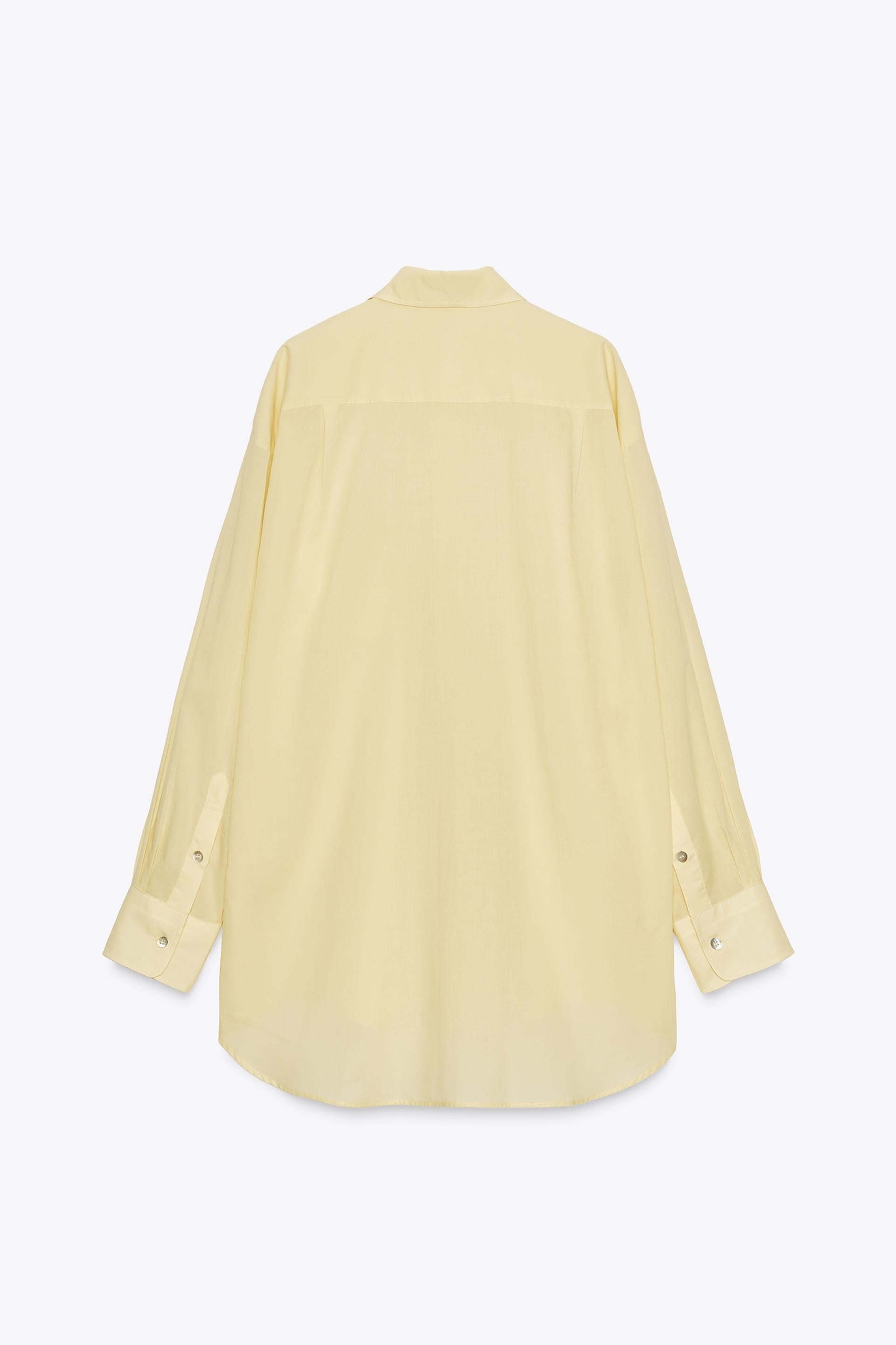 Zara Camisa Oversize ZW Collection - Amarillo Pastel