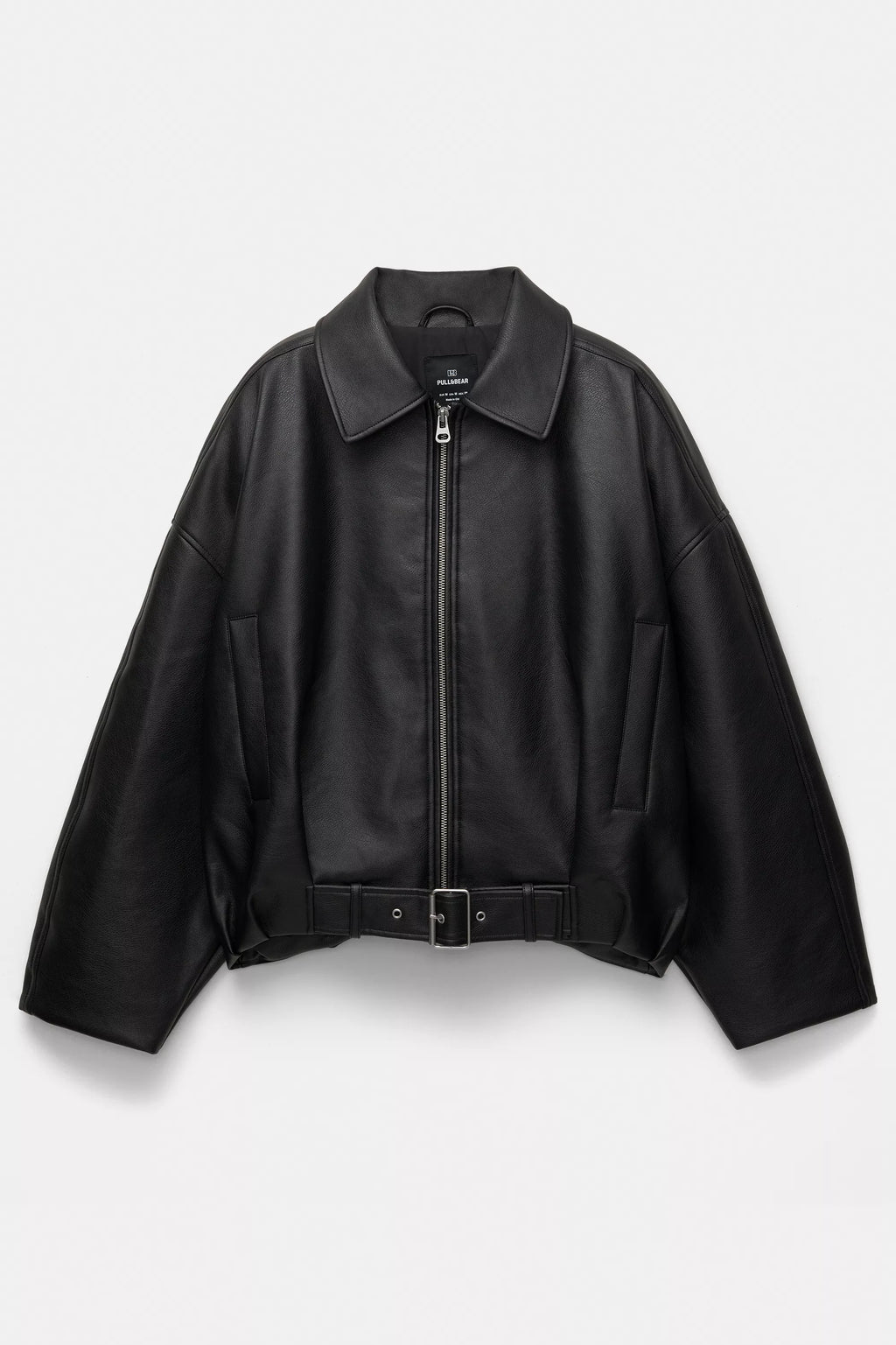 Chaqueta bomber efecto piel color negro Pull&Bear
