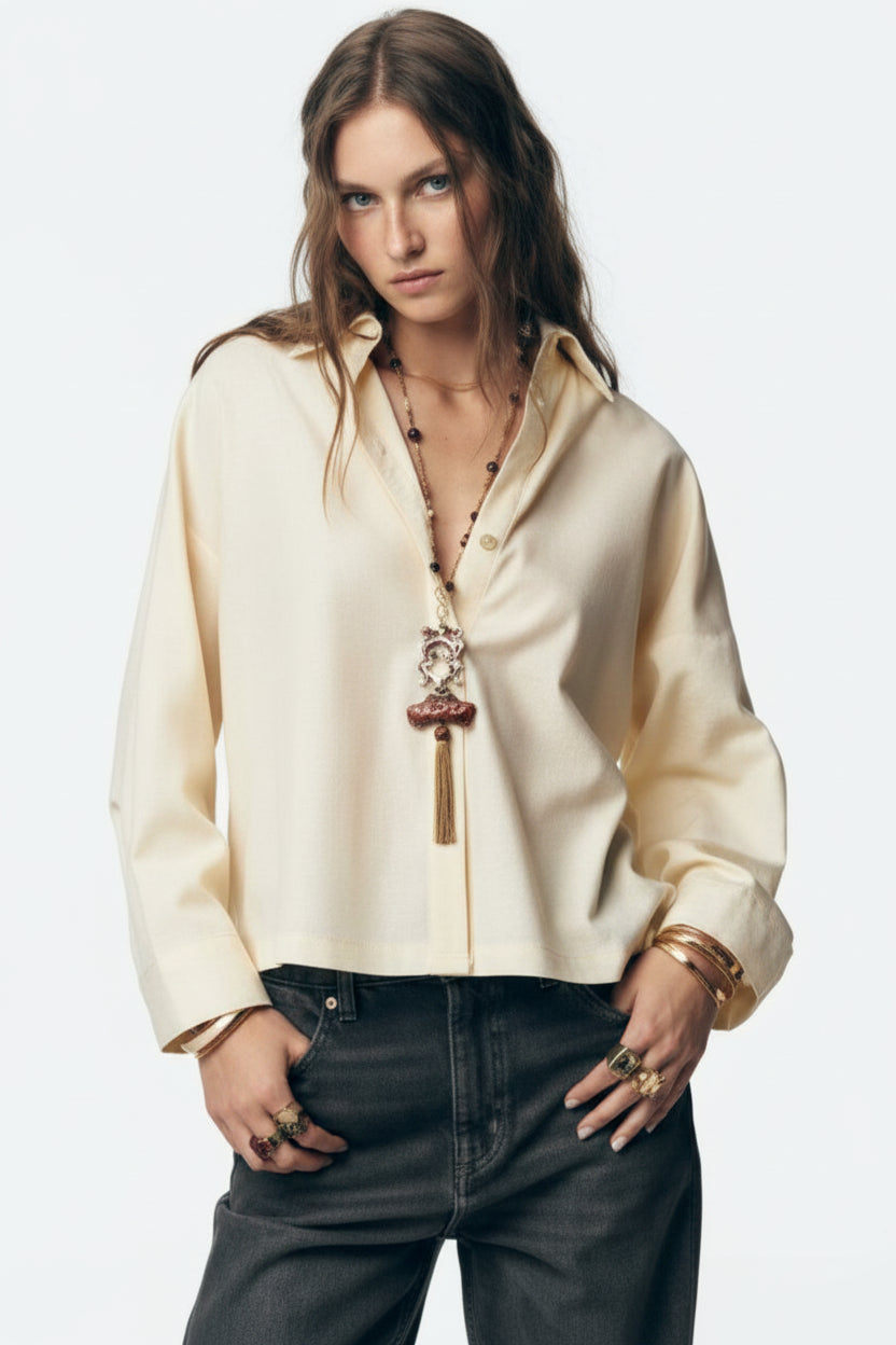 Camisa Popelín Botones - Zara Essential