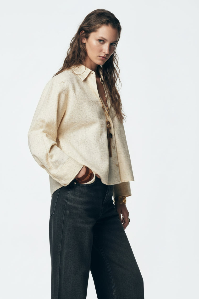 Camisa Popelín Botones - Zara Essential