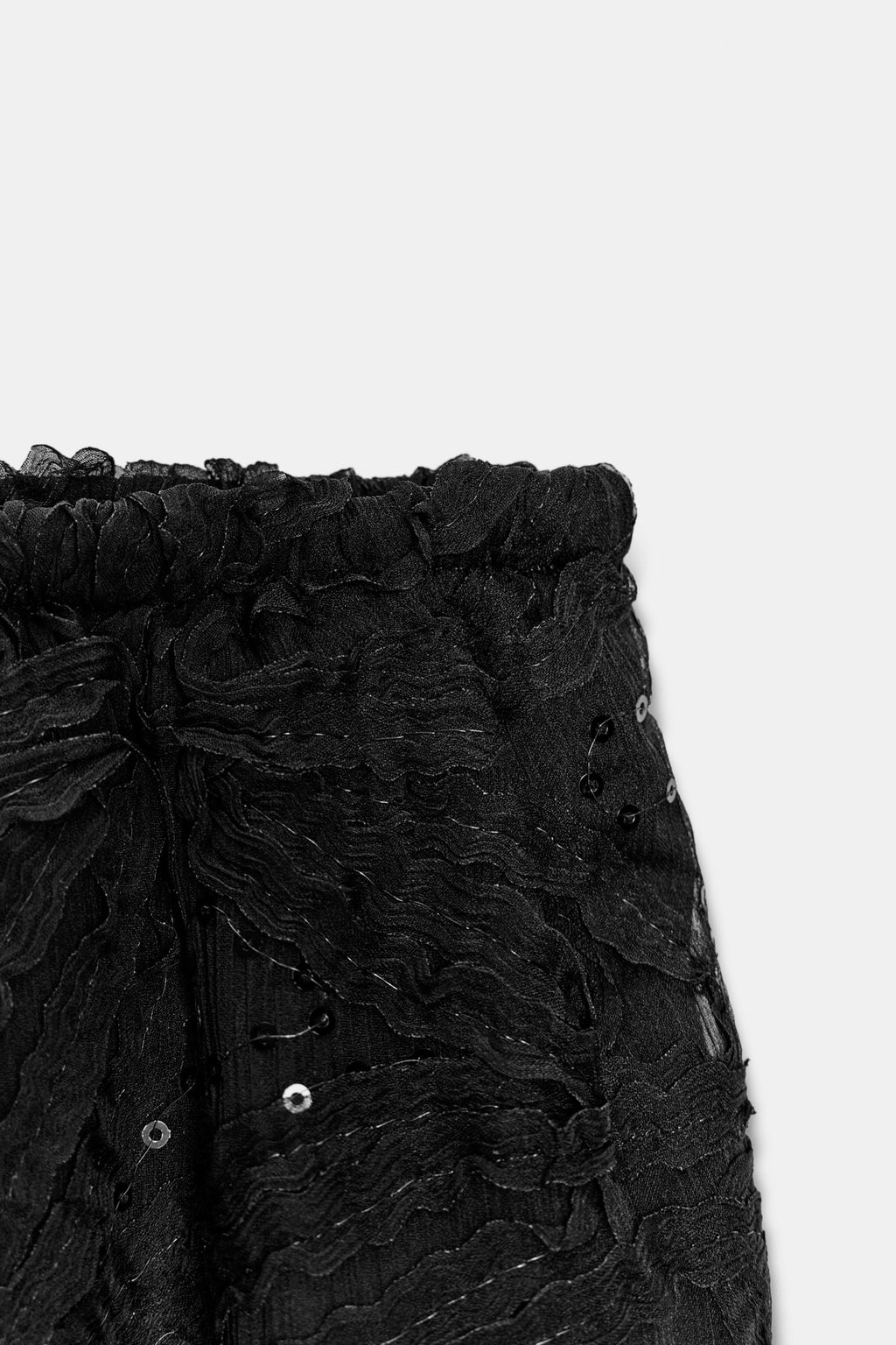 Zara Pantalón Bombacho Lentejuelas - Negro