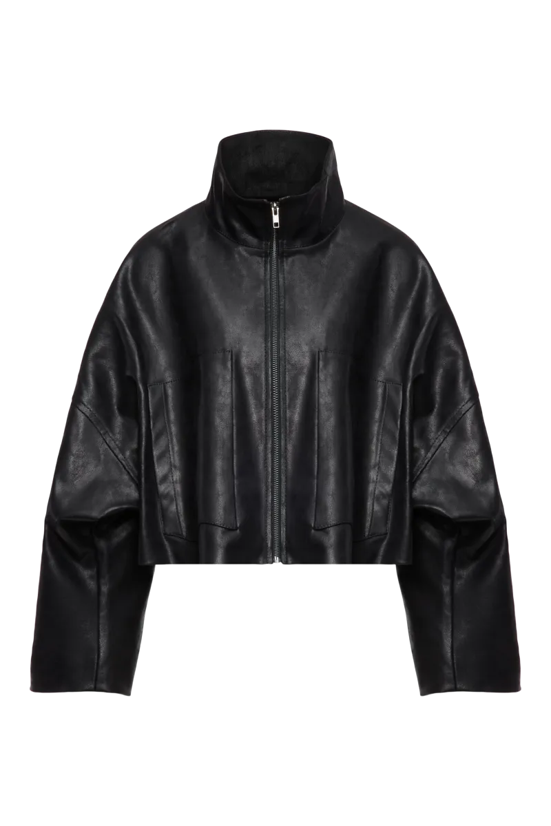 Chaqueta Etérea efecto piel negra