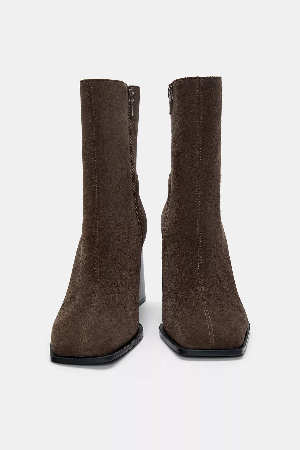 Botín 100% piel con tacón Pull&Bear Taupe