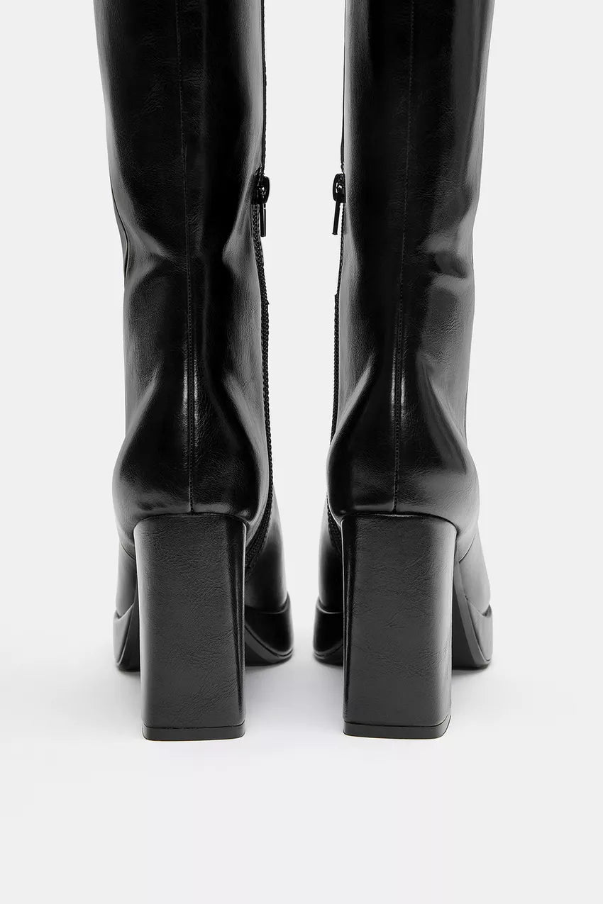 Botas altas tacón plataforma Pull&Bear