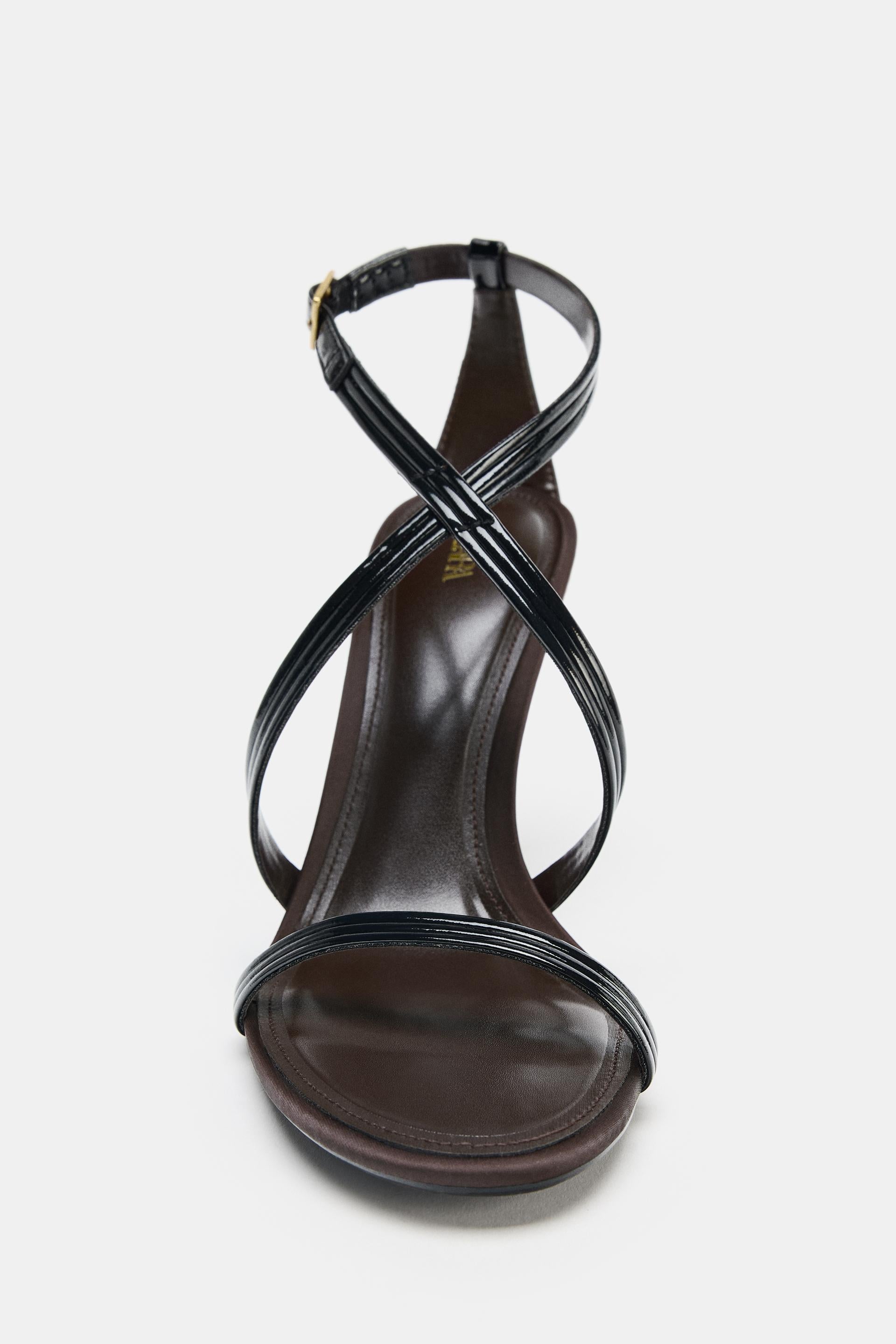 Zara Sandalia Tacón Alto - Negro