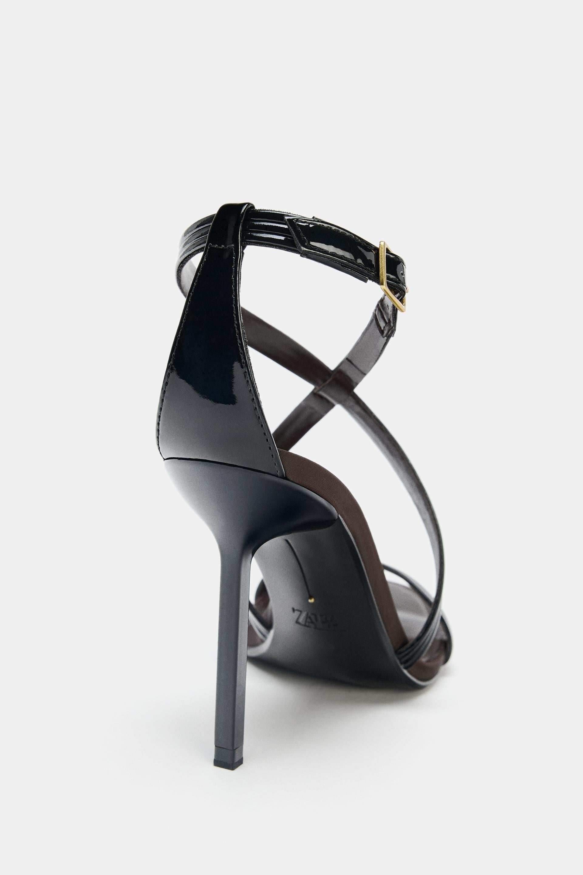 Zara Sandalia Tacón Alto - Negro