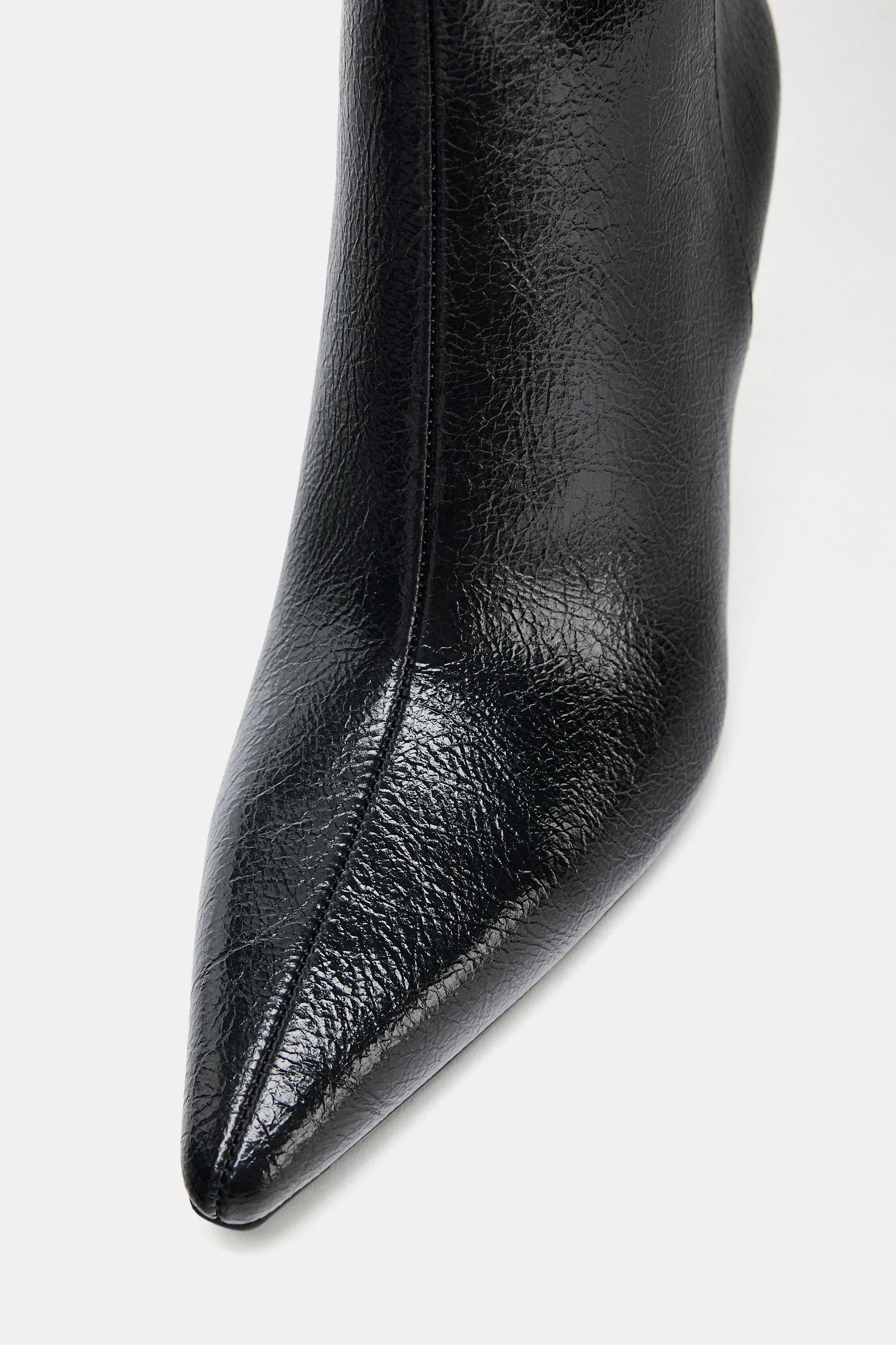 Zara Botín Tacón Craquelado - Negro