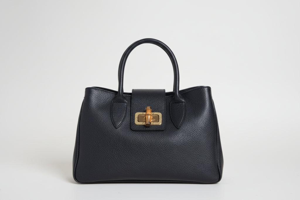 Bolso Bambú Gigi by Gia — Piel Bovina Negro