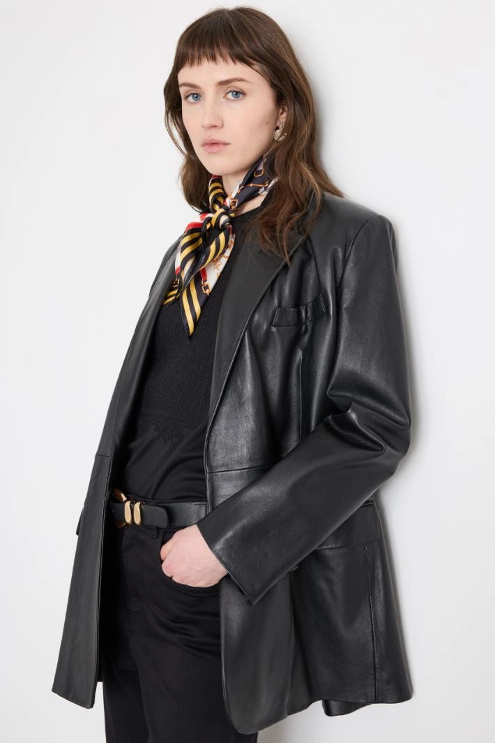 Pañuelo Foulard Gigi — Seda Italiana Ecuestre Negro