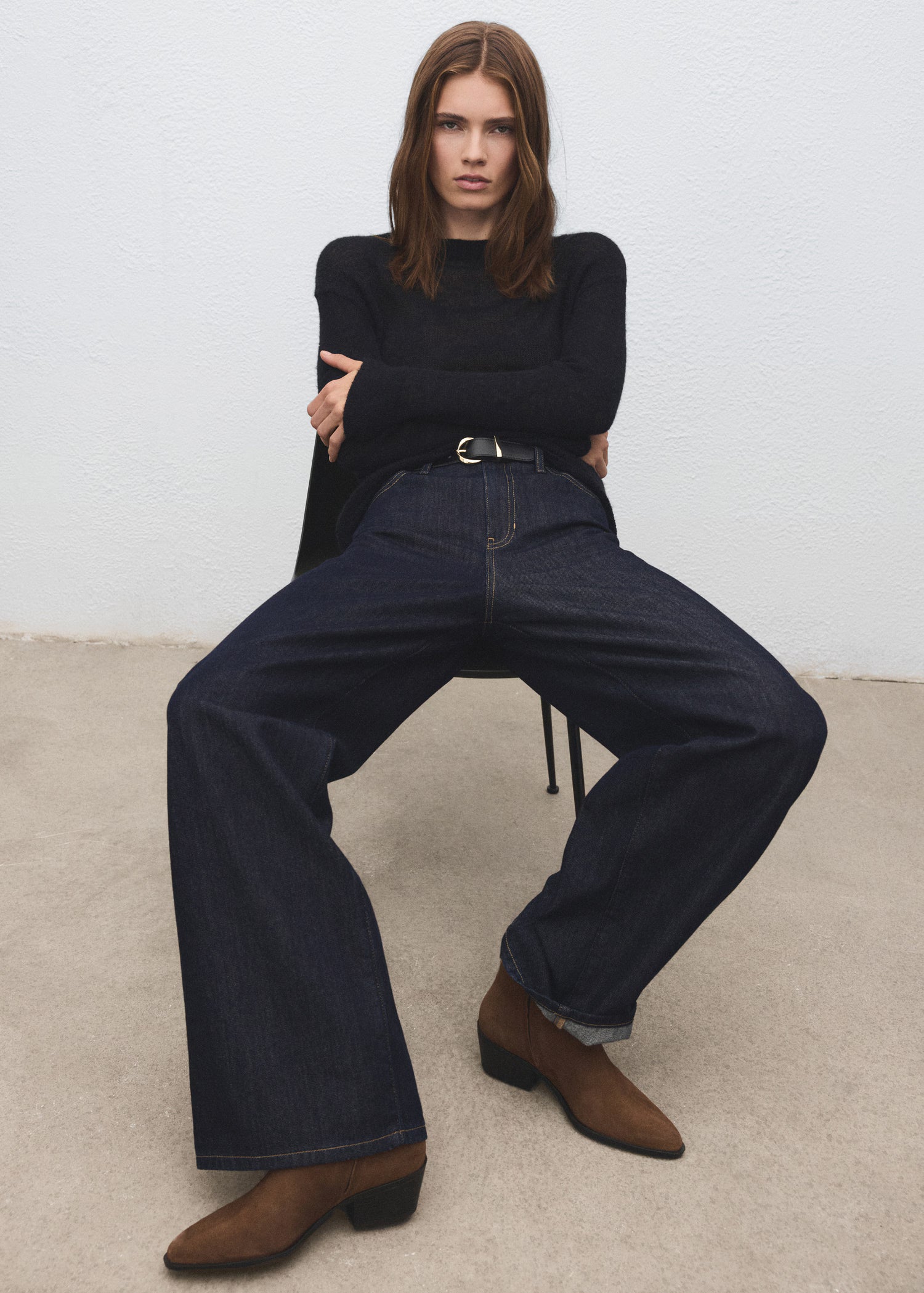 Mango Bota Serraje - Marrón Medio