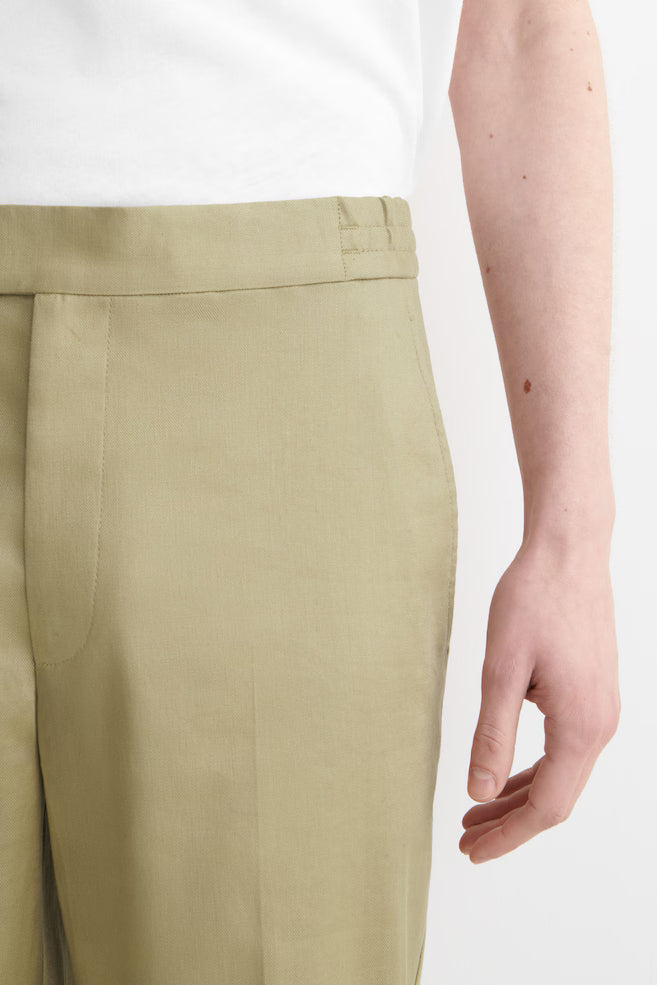 Pantalón de Lino y Algodón Slim Fit Straight Leg