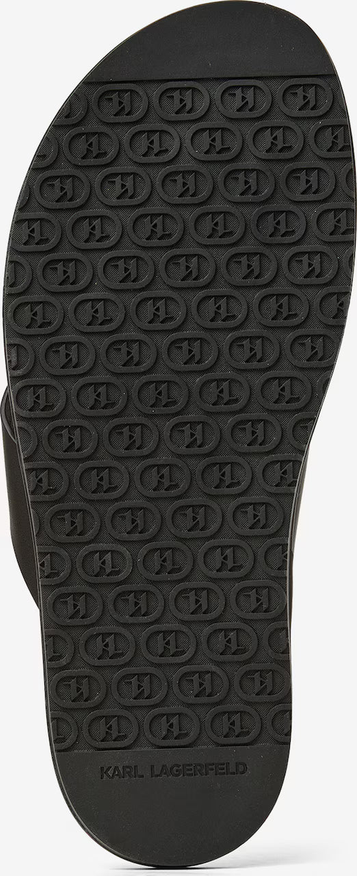 Sandalias Negras de Cuero Karl Lagerfeld