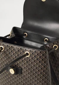 Calvin Klein EMBLEM FLAP BACKPACK - Mochila - black aop