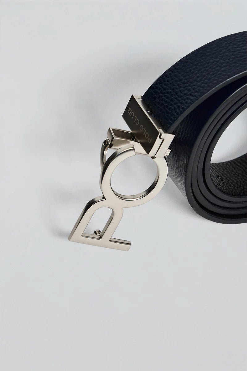 Cinturón Bennet Reversible Azul Marino y Negro - Polo Club