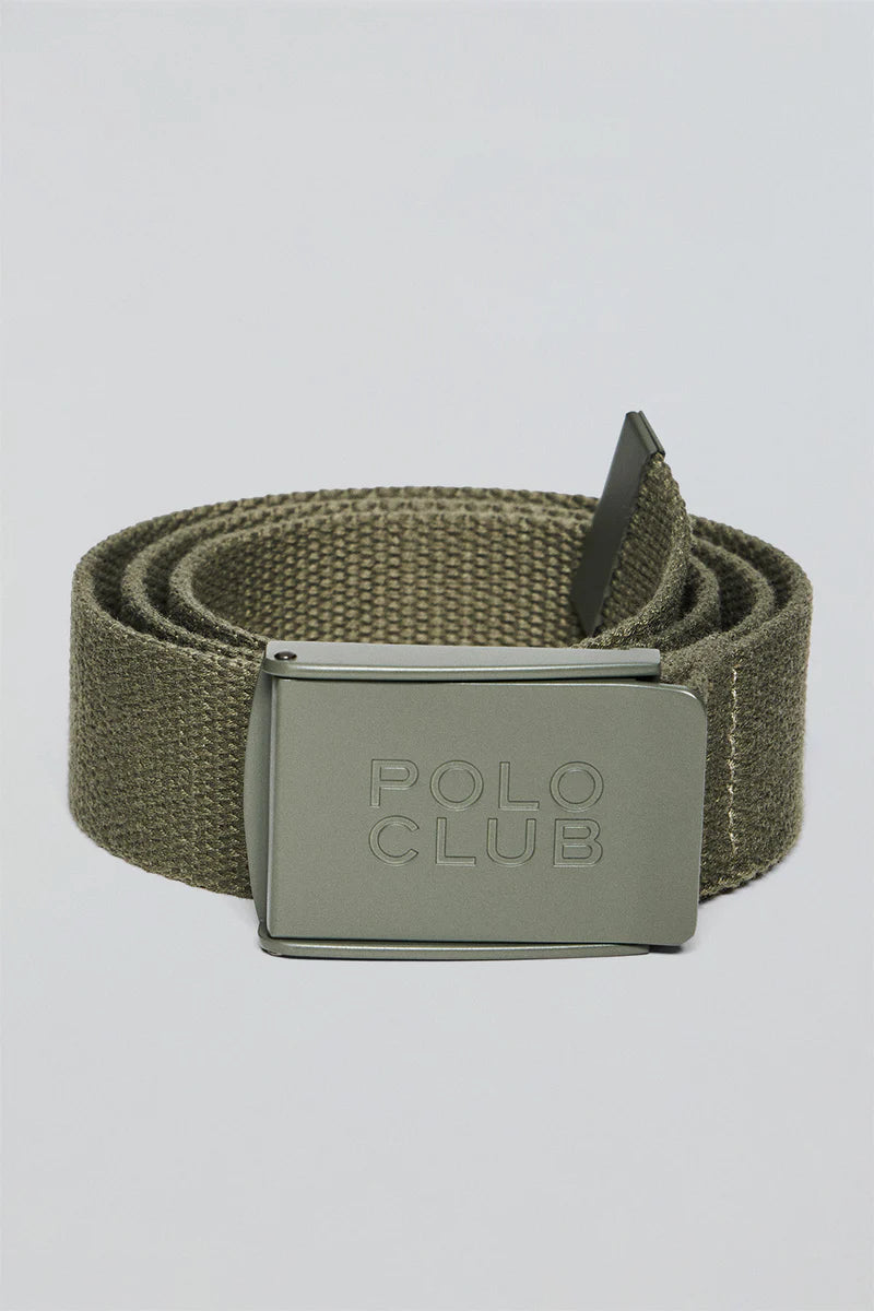 Cinturón Brahim Canvas Caqui con Hebilla Logotipada