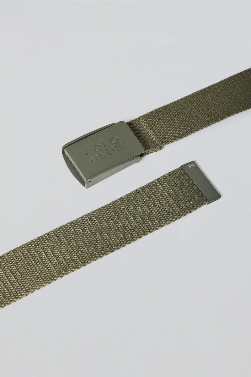 Cinturón Brahim Canvas Caqui con Hebilla Logotipada