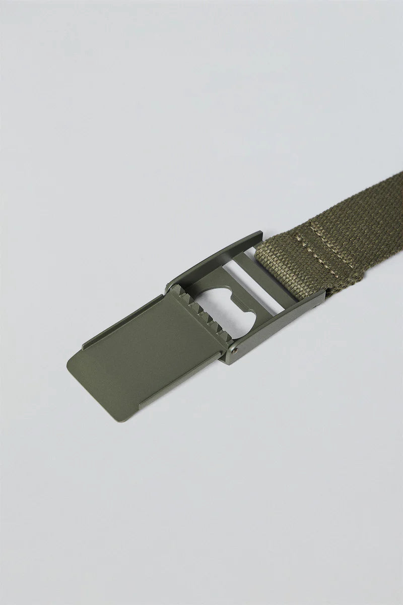 Cinturón Brahim Canvas Caqui con Hebilla Logotipada