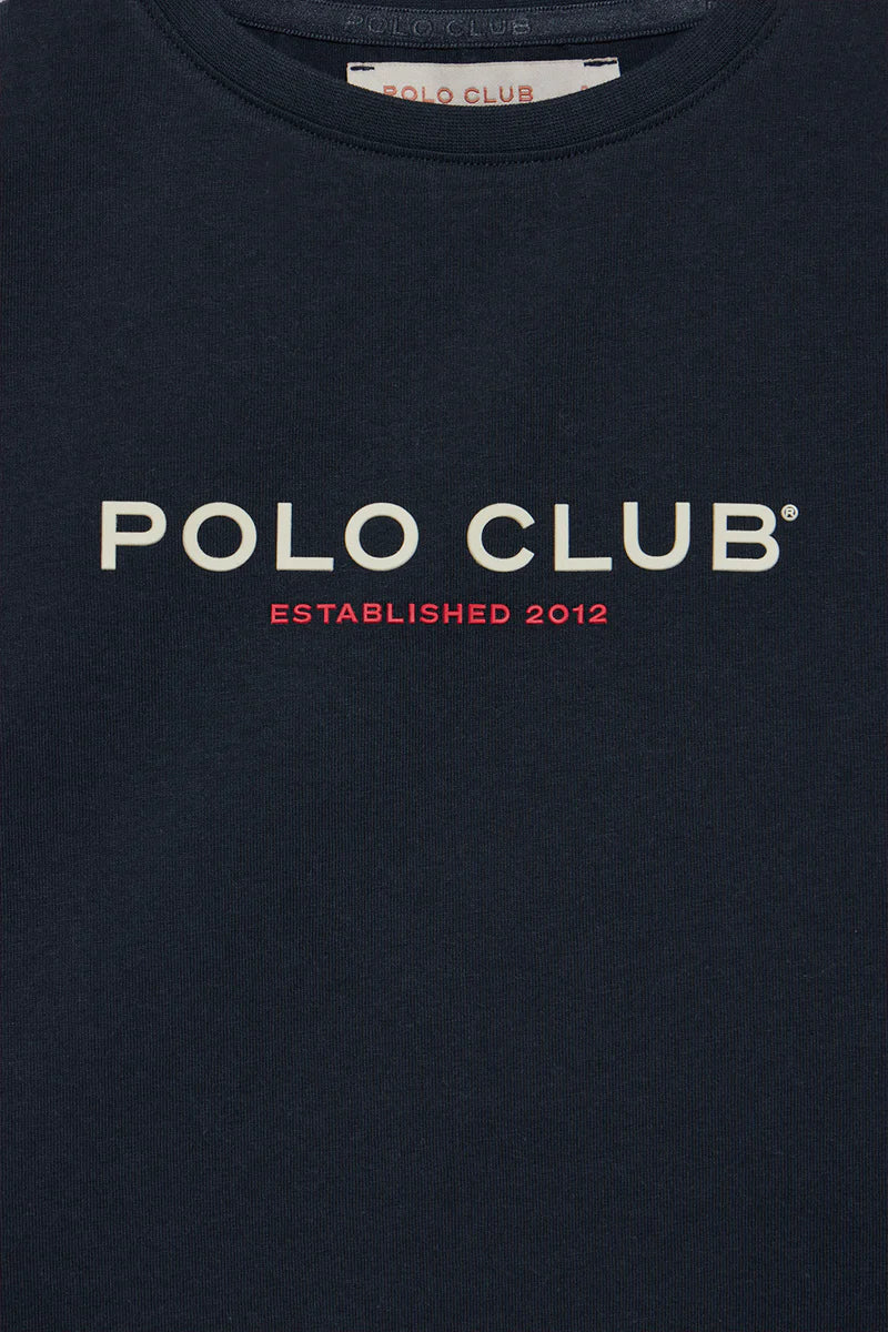 Camiseta Básica Azul Marino con Logo Engomado Polo Club