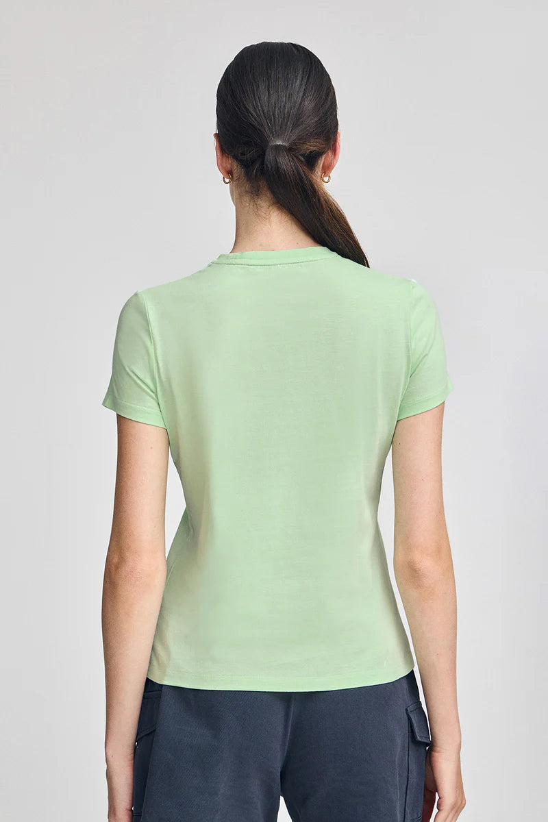 Camiseta Básica Color Menta con Logo Engomado Polo Club