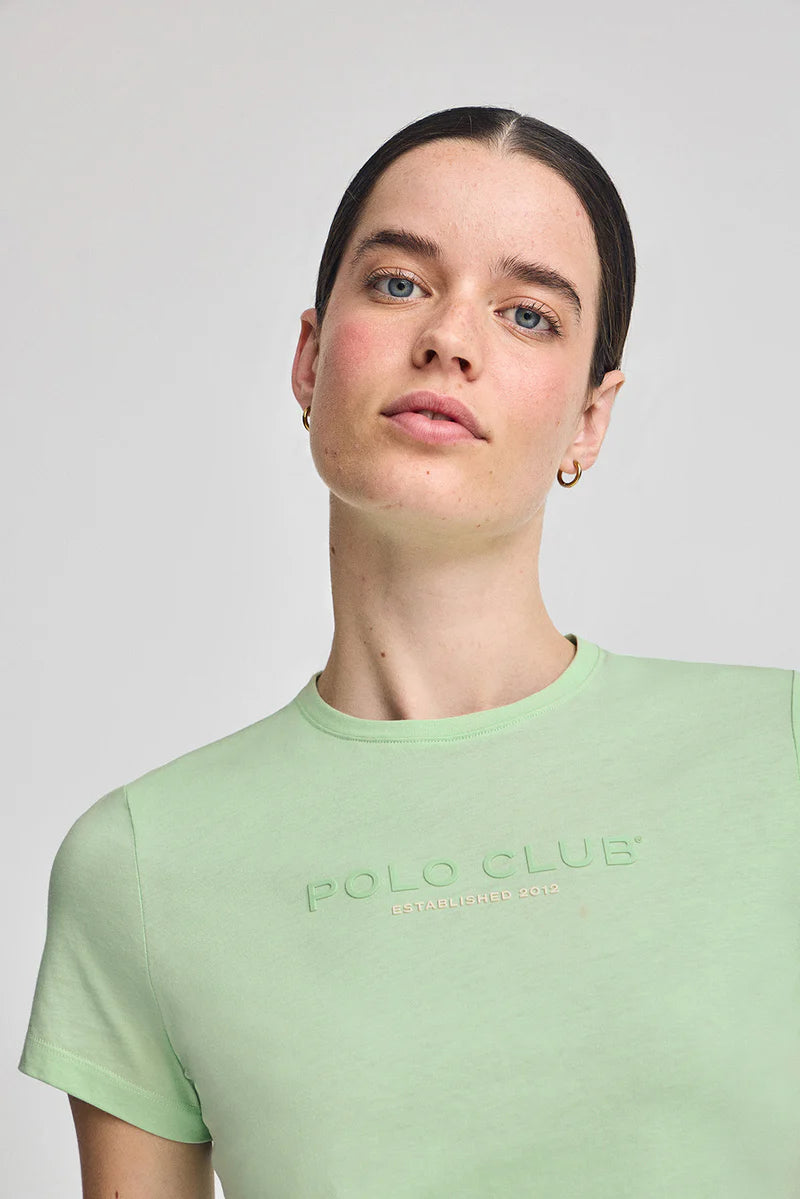 Camiseta Básica Color Menta con Logo Engomado Polo Club