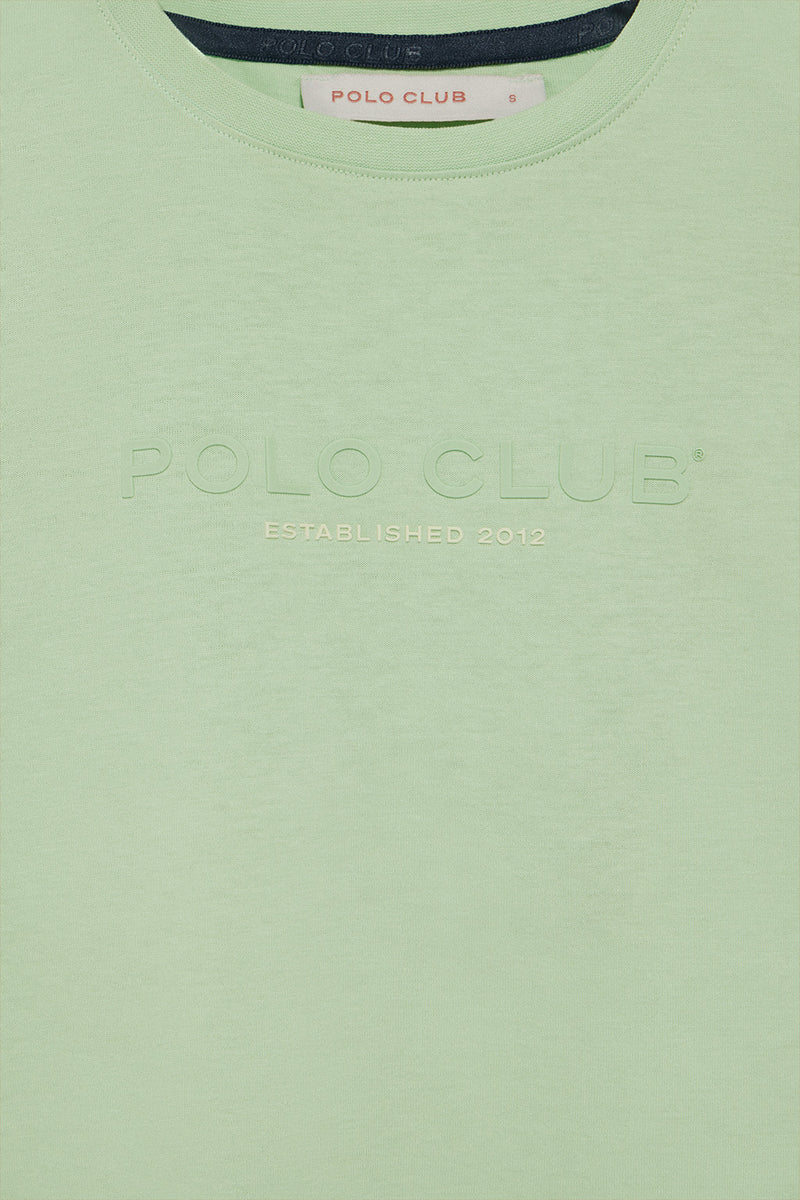 Camiseta Básica Color Menta con Logo Engomado Polo Club