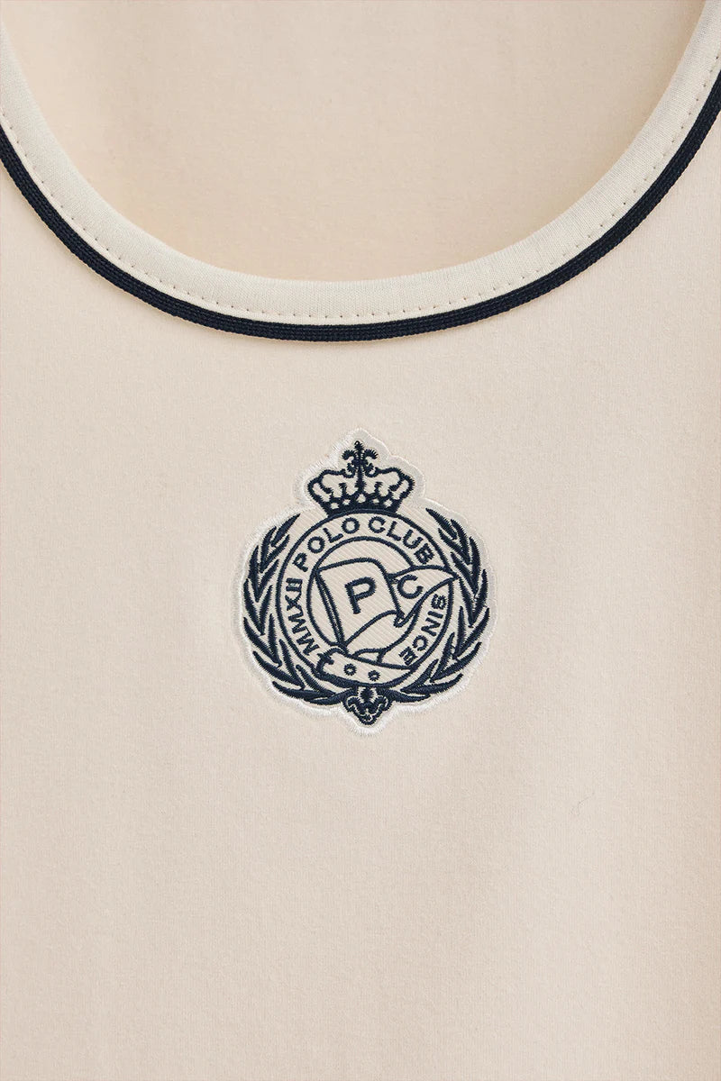 Camiseta Color Crudo de Tirantes con Escudo Náutico