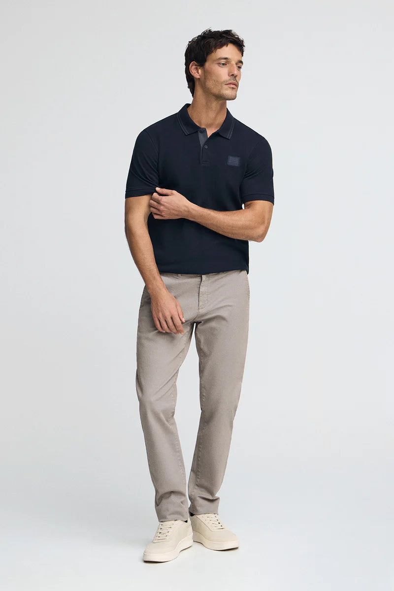 Polo azul marino de piqué con parche Polo Club