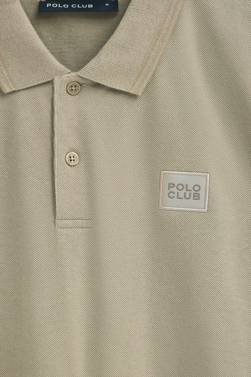 Polo piedra de piqué con parche Polo Club