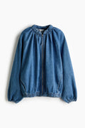Cazadora bomber fruncida HM Azul Denim