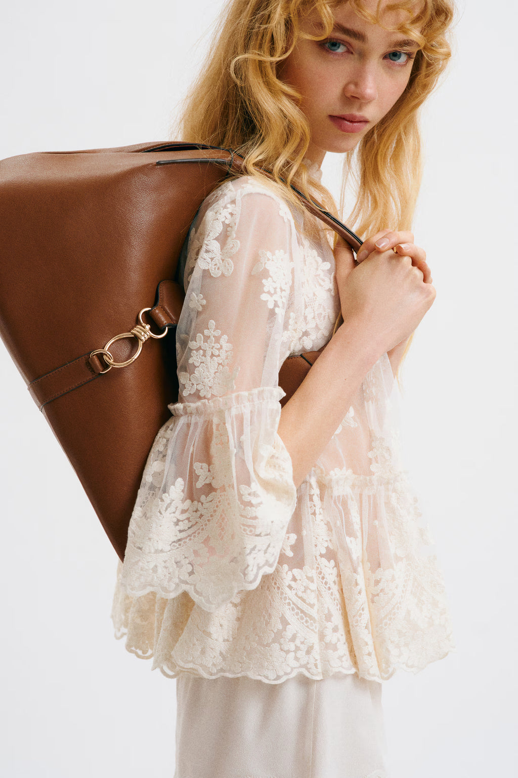 Bolso de hombro marrón H&M