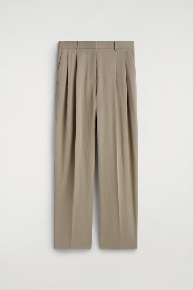 Pantalón Wide Leg Beige Almendra – G.Street