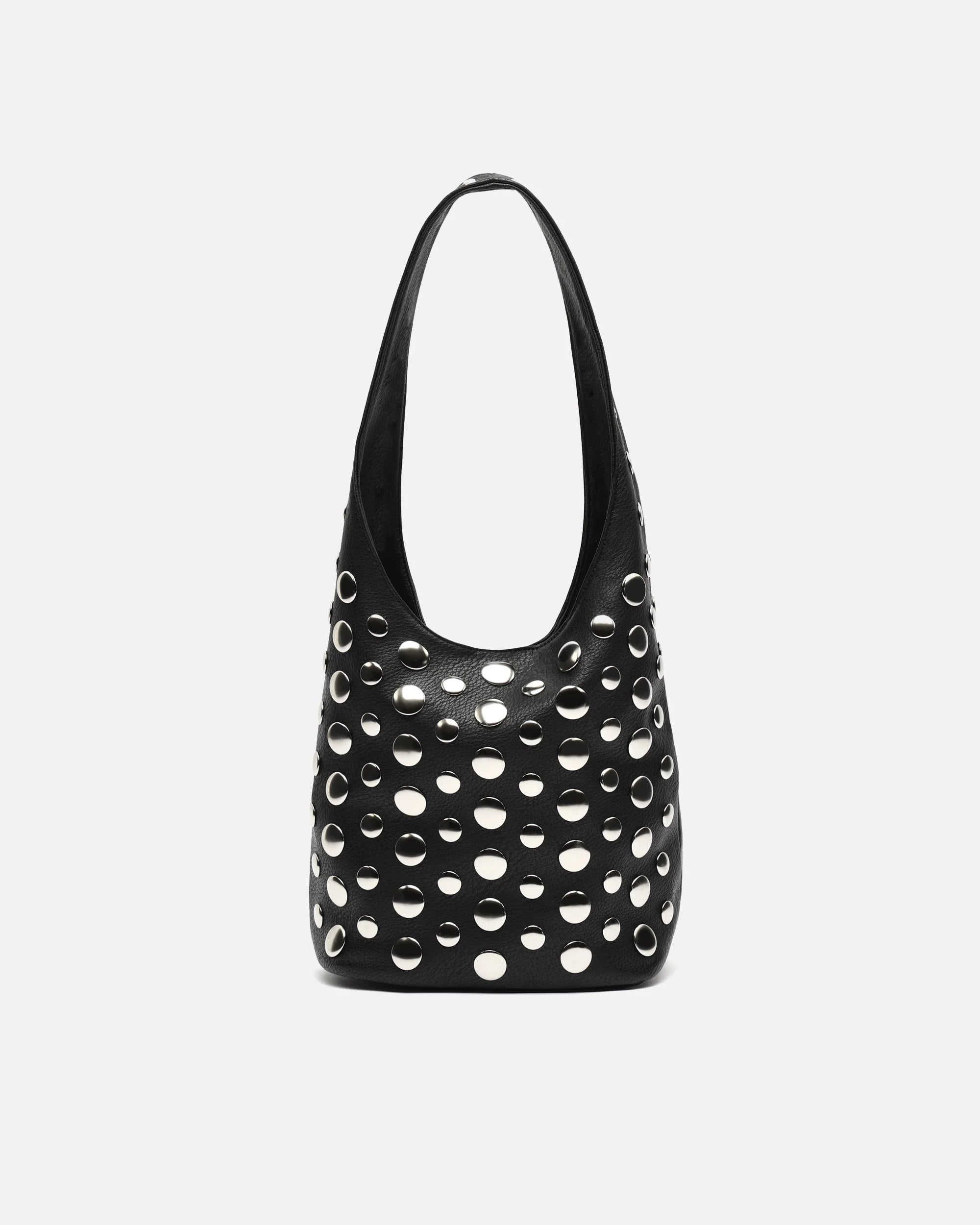 Bolso de hombro pequeño con detalles metálicos Tudi - Negro